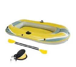 قایق بادی سه نفره ساده بست وی با پمپ و پارو