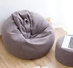 مبل شنی راحتی کتان با زیر پایی