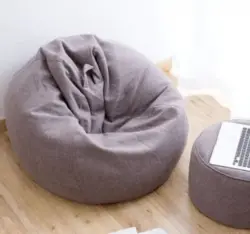 مبل شنی راحتی کتان با زیر پایی