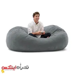 مبل شنی مخملی یک نفره طوسی اینتکس