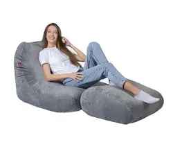 مبل شنی طرح دار تک نفره طوسی