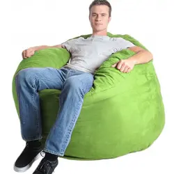 مبل شنی سبز با تکیه گاه بزرگ