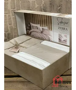 روتختی پیکه دار ژاکارد دونفره شاه اثر ŞAHESER مدل: ZEBRA BEJ