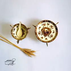 اجیل خوری برنز و چینی طلاکوب کد1401 - فروشگاه برنزیلا