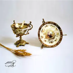 اجیل خوری برنز و چینی طلاکوب کد1401 - فروشگاه برنزیلا