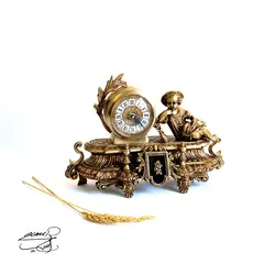 ساعت و شمعدان برنزی کد1603 - فروشگاه برنزیلا