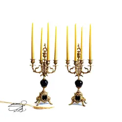 ساعت و شمعدان برنزی کد1603 - فروشگاه برنزیلا