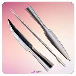 کاردک- اسپاتول دو طرفه و خراشنده سر پیکان منحنی شکل  Double End Pointed Spatula and Curved Arrowhead Scraper