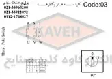 کلید گردان سه‌فاز یکطرفه 25 آمپر کاوه مدل 2503 _ کلید سلکتوری سه‌فاز یکطرفه 25 آمپر KAVEH
