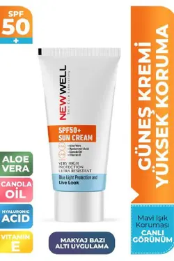 کرم ضدآفتاب نیوول (آلوئه ورا) newwell spf50