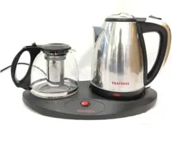 چای ساز تفال با کتری استیل وقوری پیرکس