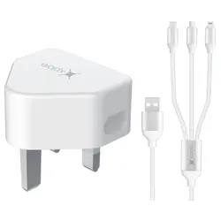 آدابتور ایکس پی فست سه سر لایتنینگ  اپل،تایپ سی ،میکرو مدل XP-CC31  Wall Charger
