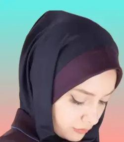 مقنعه اداری تل سبزتیره کد20