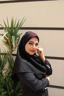 مقنعه نقابدارتل رنگی قرمزکد32