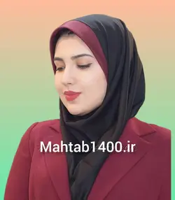 مقنعه اداری تل بادمجانی کد20