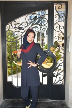 مقنعه تل دارشال دار زرشکی کد41