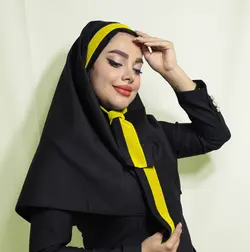 مقنعه کرواتی حریرطلایی کد61