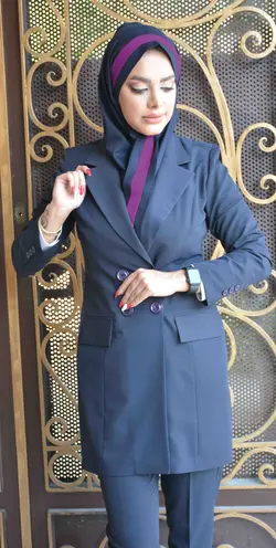 مقنعه کرواتی حریرفیروزه ای کد61