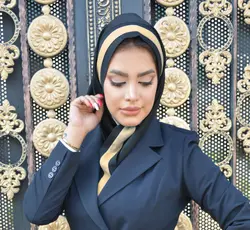 مقنعه کرواتی حریرفیروزه ای کد61