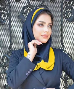 مقنعه تل دارشالدارحریرطلایی کد41