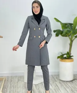 مانتوشلواراداری کرپ مرویجت مشکی کد100