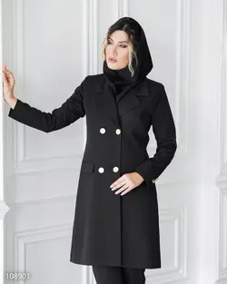 مانتوشلواراداری کرپ مرویجت مشکی کد100