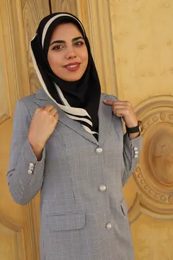 مقنعه تلدارنیم دراپه طلایی کد71