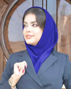 مقنعه ساده ابی درباری کد10