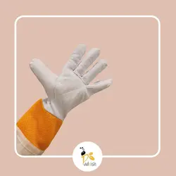 دستکش زنبورداری چرم ساق کوتاه (با تور تهویه ) پادنیش