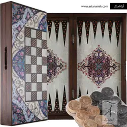 تخته نرد و شطرنج کادویی طرح خاتم صدفی