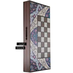 تخته نرد و شطرنج کادویی طرح خاتم صدفی