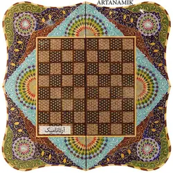 تخته نرد خاتم کاری شده طرح خورشیدی