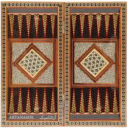 تخته نرد خاتم کاری و شطرنج شیراز طرح پرکار