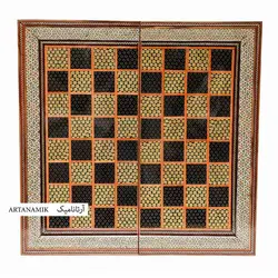 تخته نرد خاتم کاری و شطرنج شیراز طرح پرکار