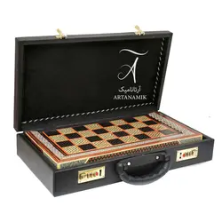 تخته نرد خاتم کاری و شطرنج شیراز طرح پرکار