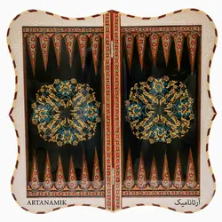 تخته نرد و شطرنج خاتم کاری شده شیراز طرح گل آبی