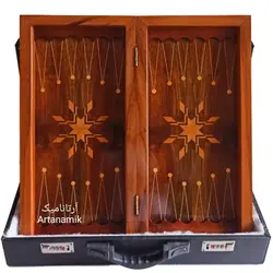 تخته نرد منبت طرح شهریار و شیر
