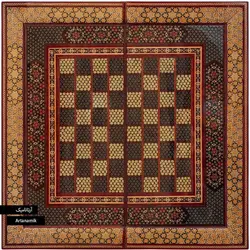 تخته نرد خاتم کاری شده و شطرنج ستونی