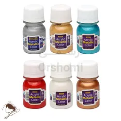 بسته 6 عددی رنگ اکریلیک متالیک سوداکو
