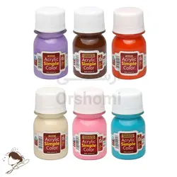 بسته 6 عددی رنگ اکریلیک ساده سوداکو نوع B