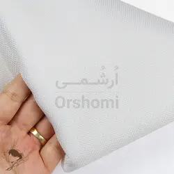 پارچه 24 کانت گونی بافت نیدل پانچ و گلدوزی ابعاد 100x150cm رنگ سفید