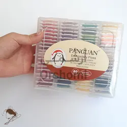 نخ نیدل پانچ و گلدوزی پنگوئن بسته 80 عددی بوبین دار