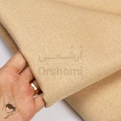 پارچه 24 کانت گونی بافت نیدل پانچ و گلدوزی ابعاد 100x150cm رنگ نسکافه ای