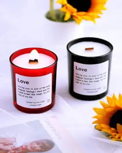 شمع لیوانی قرمز معطر love