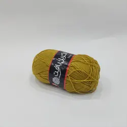 کاموا اکریل بافت خردلی تیره