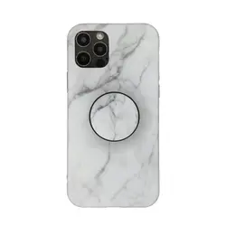 کاور مدل Marble-WH به همراه پاپ سوکت مناسب برای گوشی موبایل اپل iPhone X / XS