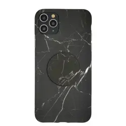 کاور مدل Marble-BK به همراه پاپ سوکت مناسب برای گوشی موبایل اپل iPhone 12 / 12 PRO