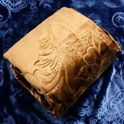 پتو نیکوباف یکنفره مدل برلیان گل برجسته تکرنگ
