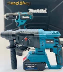 ست سه قلو ماکیتا ( هلتی ، دریل ، سنگ فرز ) شارژی ماکیتا 128 ولت makita japn