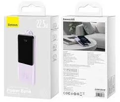 پاوربانک 10000 فست شارژ بیسوس Baseus Elf Digital Display PPJL010001 توان 22.5 وات با دو کابل متصل